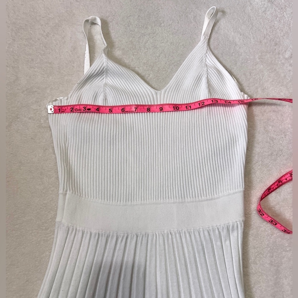 MILLY Revolve Cami Ecru Pleated Midi Dress - Medium - Picture 4 of 13